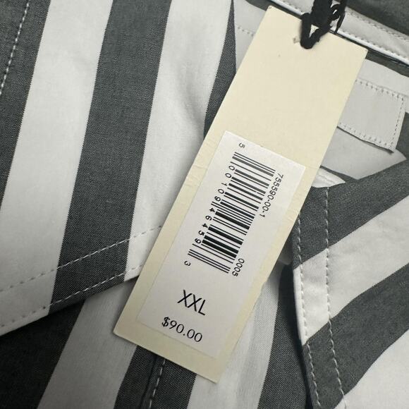 Banana Republic Shirt Womens XXL Gray White Striped Oversized Long Sleeve - Picture 8 of 13